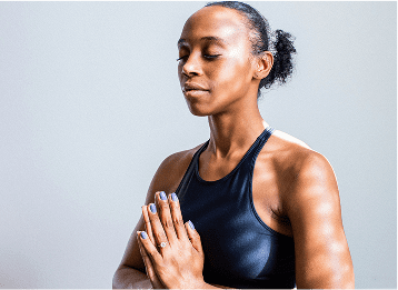 Woman practicing yoga and